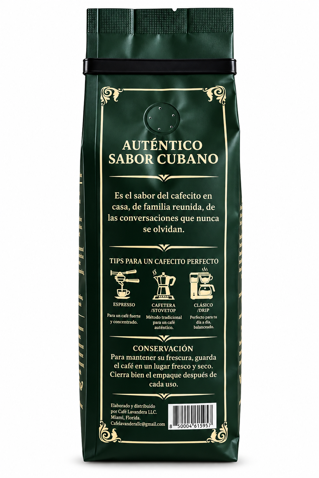 Cafe Lavandera Premium Whole Bean Coffee – 1 lb (454 g)