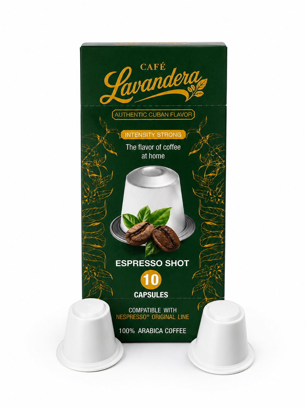 Café Lavandera Espresso Shot Capsules – Intense Cuban-Style Coffee, 10 Count