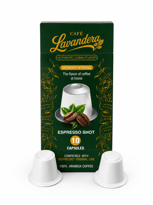 Café Lavandera Espresso Shot Capsules – Intense Cuban-Style Coffee, 10 Count