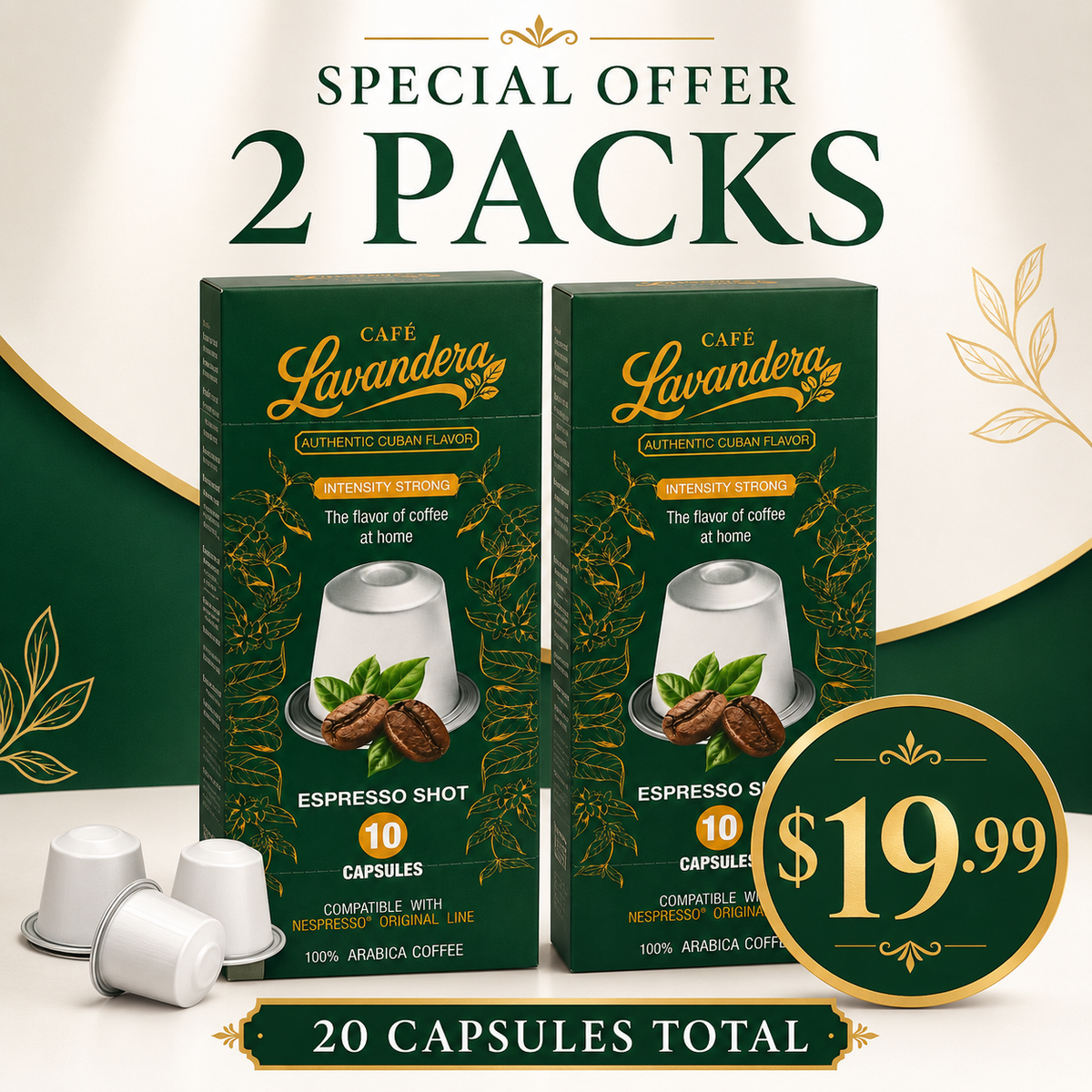 Café Lavandera Espresso Capsules – 2-Pack Special