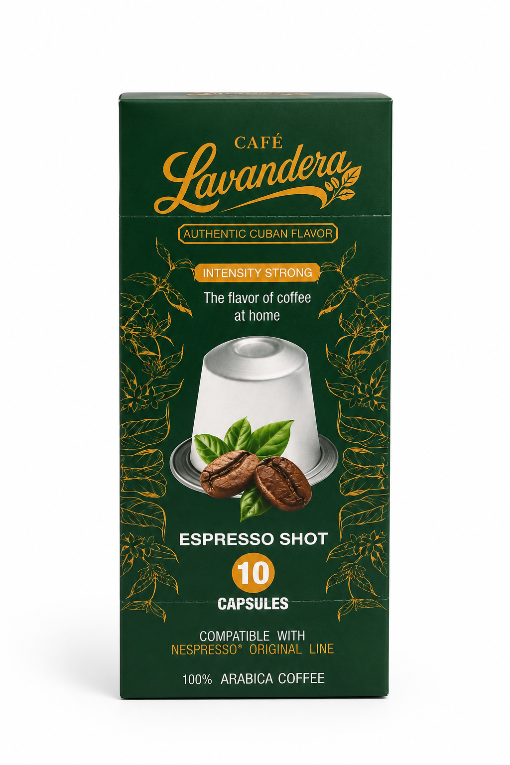 Café Lavandera Espresso Shot Capsules – Intense Cuban-Style Coffee, 10 Count